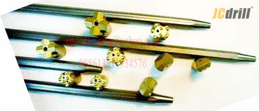 কেনা কার্বন ইস্পাত tapered রক ড্রিল rods বোতাম বিট সঙ্গে সংযুক্ত ফোর্জিং অনলাইনে উৎপাদন